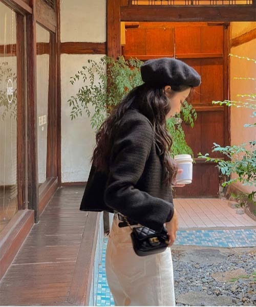 SONA(ソナ)の「SONYUNARA ノーカラーツイードジャケット(ノーカラージャケット・レディース・ブラック・FREE)」の17枚目の写真