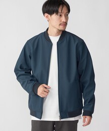SHIPS: ポンチ 裏フリース ストレッチ リブ ブルゾン