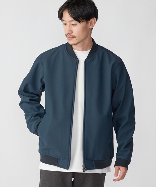 SHIPS(シップス)の「SHIPS: ポンチ 裏フリース ストレッチ リブ ブルゾン(ブルゾン・メンズ・ブラック/ネイビー・SMALL/MEDIUM/LARGE/X-LARGE)」の3枚目の写真