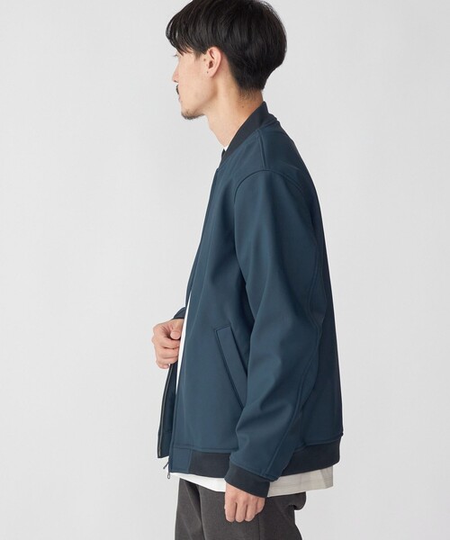 SHIPS(シップス)の「SHIPS: ポンチ 裏フリース ストレッチ リブ ブルゾン(ブルゾン・メンズ・ブラック/ネイビー・SMALL/MEDIUM/LARGE/X-LARGE)」の5枚目の写真