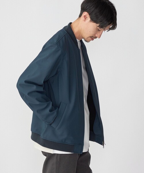 SHIPS(シップス)の「SHIPS: ポンチ 裏フリース ストレッチ リブ ブルゾン(ブルゾン・メンズ・ブラック/ネイビー・SMALL/MEDIUM/LARGE/X-LARGE)」の10枚目の写真