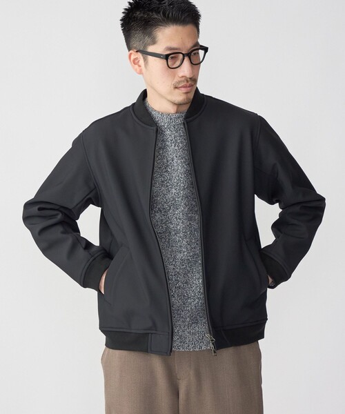 SHIPS(シップス)の「SHIPS: ポンチ 裏フリース ストレッチ リブ ブルゾン(ブルゾン・メンズ・ブラック/ネイビー・SMALL/MEDIUM/LARGE/X-LARGE)」の4枚目の写真
