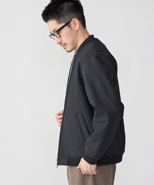 SHIPS(シップス)の「SHIPS: ポンチ 裏フリース ストレッチ リブ ブルゾン(ブルゾン・メンズ・ブラック/ネイビー・SMALL/MEDIUM/LARGE/X-LARGE)」の6枚目の写真