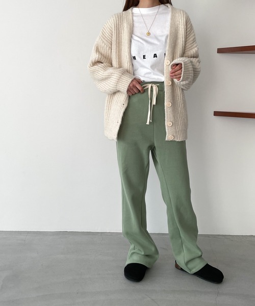 CANAL JEAN(キャナルジーン)の「RED CHOP WORKS 裏起毛サイドスリットパンツ(その他パンツ・レディース・オートミール/グリーン/ブラック/グレー・36/38)」の17枚目の写真