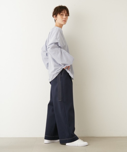 emmi（エミ）の「【emmi atelier】サイドベルトチノパンツ（チノパンツ・レディース・ベージュ/ネイビー・0/1）」の4枚目の写真