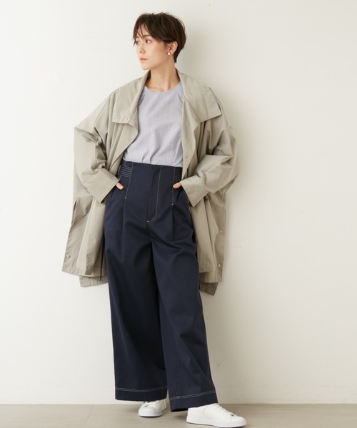 emmi（エミ）の「【emmi atelier】サイドベルトチノパンツ（チノパンツ・レディース・ベージュ/ネイビー・0/1）」の12枚目の写真