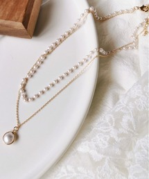 NiiNa（ニーナ）の「【NiiNa】ゴールドチェーンパール2連ネックレス（ネックレス）」