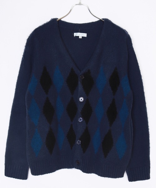 WESTSEA（ウエストシー）の「モヘヤタッチ起毛 アーガイル柄ニット  