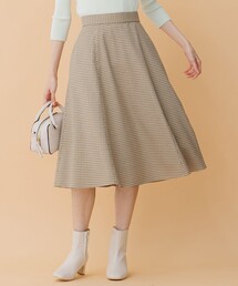 【洗える】ツイルストレッチ フレアスカート
