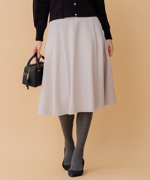 【洗える】ツイルストレッチ フレアスカート