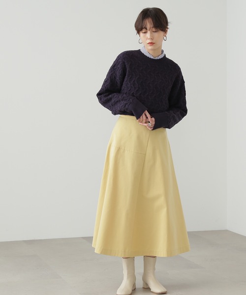 N.(N. Natural Beauty Basic)(エヌエヌナチュラルビューティーベーシック)の「【横田ひかるさん着用】◆ショートレングスパターンニット(ニット/セーター・レディース・オフホワイト/グリーン/ネイビー・MEDIUM)」の13枚目の写真