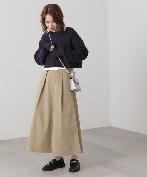 N.(N. Natural Beauty Basic)(エヌエヌナチュラルビューティーベーシック)の「【横田ひかるさん着用】◆ショートレングスパターンニット(ニット/セーター・レディース・オフホワイト/グリーン/ネイビー・MEDIUM)」の22枚目の写真