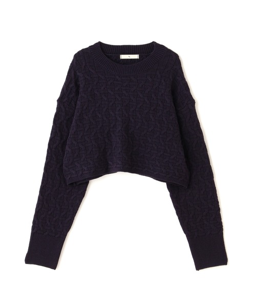 N.(N. Natural Beauty Basic)(エヌエヌナチュラルビューティーベーシック)の「【横田ひかるさん着用】◆ショートレングスパターンニット(ニット/セーター・レディース・オフホワイト/グリーン/ネイビー・MEDIUM)」の16枚目の写真