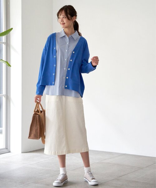 ikka（イッカ）の「デニムIラインスカート（デニムスカート・レディース・オフホワイト/ネイビー・M/L）」の21枚目の写真