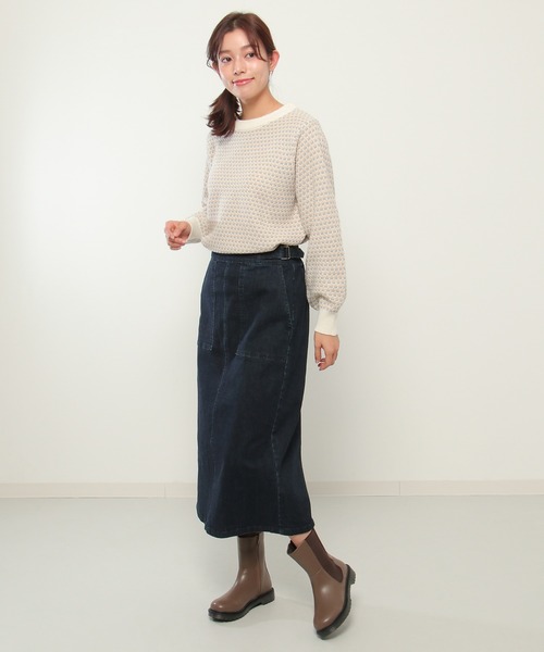 ikka（イッカ）の「デニムIラインスカート（デニムスカート・レディース・オフホワイト/ネイビー・M/L）」の13枚目の写真