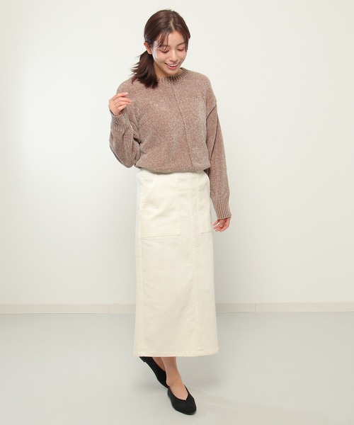 ikka（イッカ）の「デニムIラインスカート（デニムスカート・レディース・オフホワイト/ネイビー・M/L）」の17枚目の写真