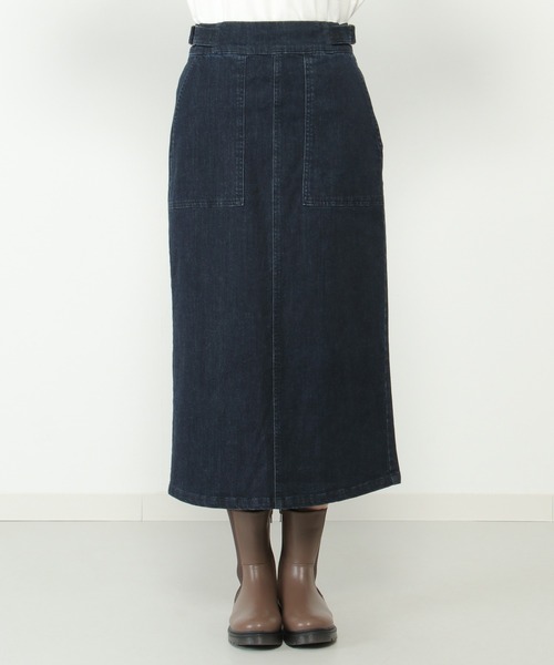 ikka（イッカ）の「デニムIラインスカート（デニムスカート・レディース・オフホワイト/ネイビー・M/L）」の5枚目の写真