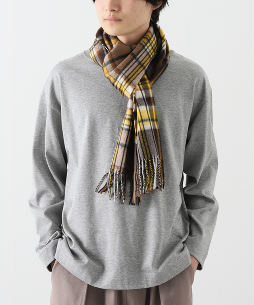 Joshua Ellis（ジョシュアエリス）の「【Joshua Ellis / ジョシュア エリス】Various Check (35×190)（マフラー・メンズ・キャメル/グリーン/イエロー・FREE）」の13枚目の写真
