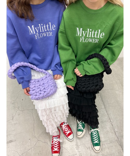 WC（ダブル シー）の「FLOWER刺繍スウェット（スウェット・レディース・グリーン/ブラック/ライトグレー/パープル・FREE）」の4枚目の写真