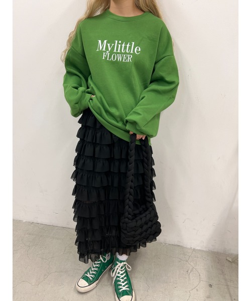 WC（ダブル シー）の「FLOWER刺繍スウェット（スウェット・レディース・グリーン/ブラック/ライトグレー/パープル・FREE）」の20枚目の写真