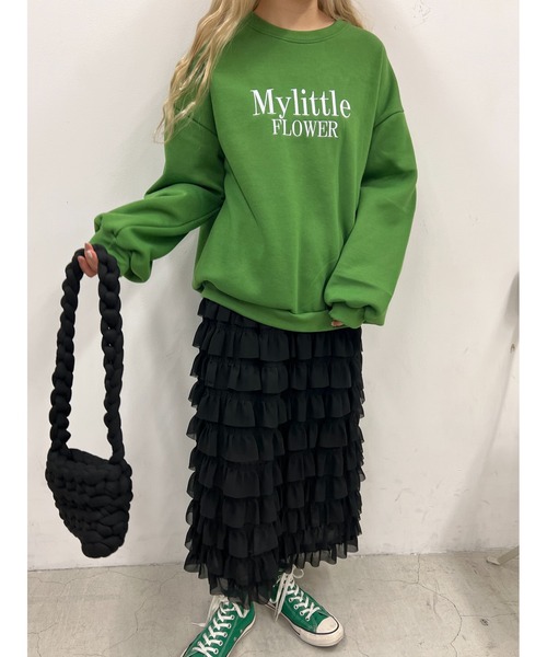 WC（ダブル シー）の「FLOWER刺繍スウェット（スウェット・レディース・グリーン/ブラック/ライトグレー/パープル・FREE）」の21枚目の写真