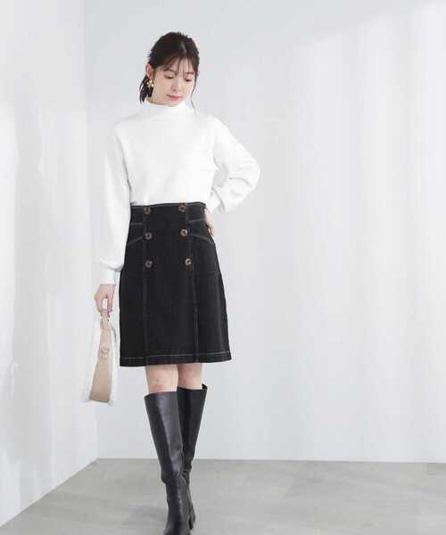 PROPORTION BODY DRESSING（プロポーションボディドレッシング）の「＜Ｅ＞ミニデニムスカート / 1213127201（スカート・レディース・ブラック/ダークネイビー・X-SMALL/SMALL/MEDIUM）」の6枚目の写真