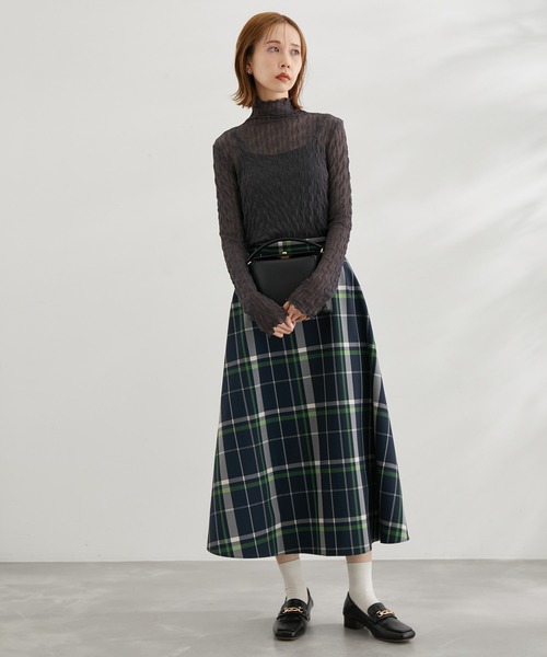 ROPE' PICNIC（ロペピクニック）の「シアージャガードタートル（Tシャツ/カットソー・レディース・オフホワイト/チャコールグレー/ピンク系その他2/ネイビー/ライトグリーン/ターコイズブルー/ピンク系その他/クリーム/レッド・38）」の10枚目の写真