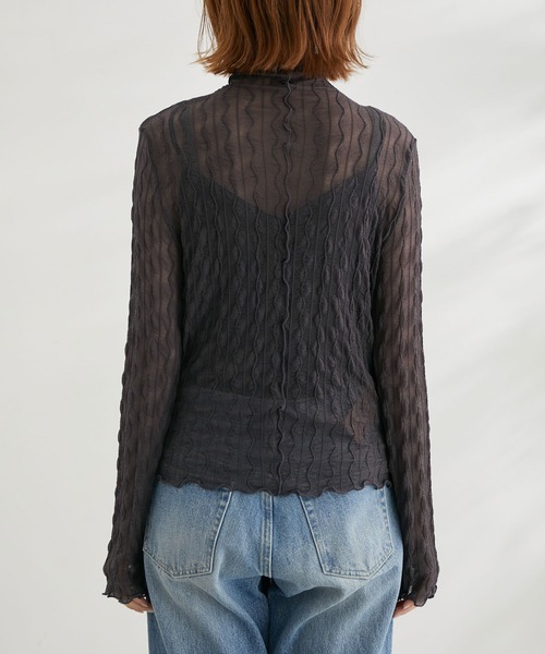 ROPE' PICNIC（ロペピクニック）の「シアージャガードタートル（Tシャツ/カットソー・レディース・オフホワイト/チャコールグレー/ピンク系その他2/ネイビー/ライトグリーン/ターコイズブルー/ピンク系その他/クリーム/レッド・38）」の21枚目の写真