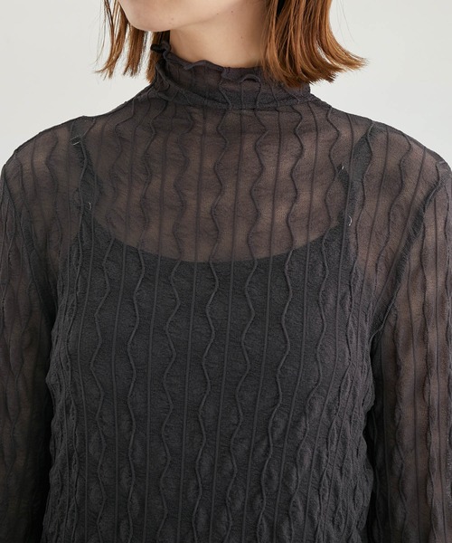 ROPE' PICNIC（ロペピクニック）の「シアージャガードタートル（Tシャツ/カットソー・レディース・オフホワイト/チャコールグレー/ピンク系その他2/ネイビー/ライトグリーン/ターコイズブルー/ピンク系その他/クリーム/レッド・38）」の22枚目の写真