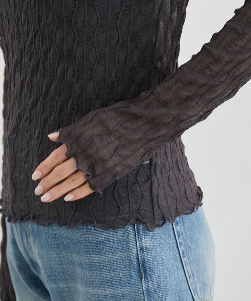 ROPE' PICNIC（ロペピクニック）の「シアージャガードタートル（Tシャツ/カットソー・レディース・オフホワイト/チャコールグレー/ピンク系その他2/ネイビー/ライトグリーン/ターコイズブルー/ピンク系その他/クリーム/レッド・38）」の15枚目の写真