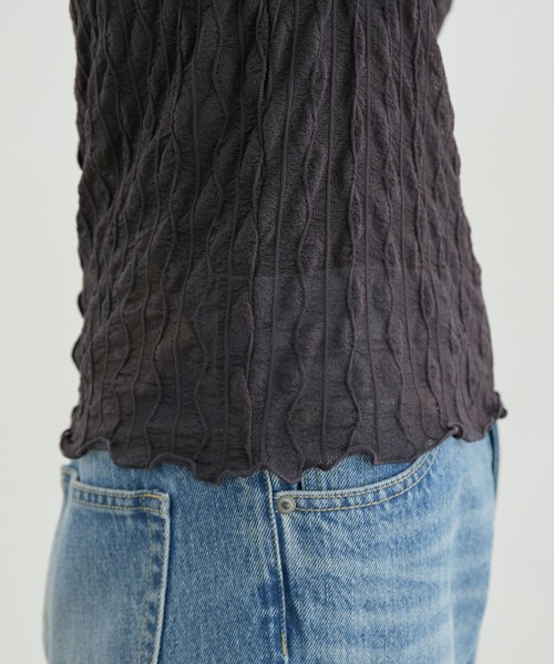 ROPE' PICNIC（ロペピクニック）の「シアージャガードタートル（Tシャツ/カットソー・レディース・オフホワイト/チャコールグレー/ピンク系その他2/ネイビー/ライトグリーン/ターコイズブルー/ピンク系その他/クリーム/レッド・38）」の16枚目の写真