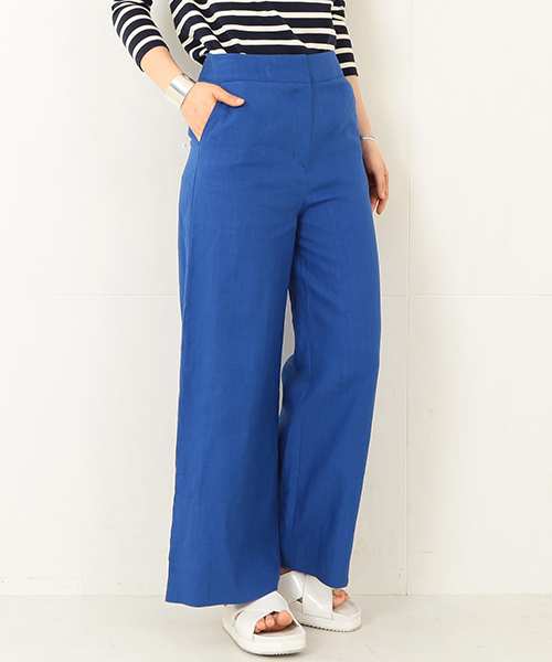 Demi-Luxe BEAMS(デミルクス ビームス)の「Demi-Luxe BEAMS / リネン ワイド パンツ(その他パンツ・レディース・グレー/ロイヤルブルー・38/36)」の9枚目の写真