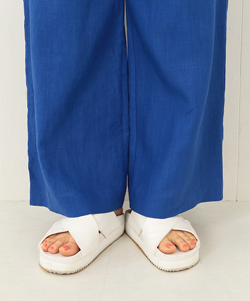Demi-Luxe BEAMS(デミルクス ビームス)の「Demi-Luxe BEAMS / リネン ワイド パンツ(その他パンツ・レディース・グレー/ロイヤルブルー・38/36)」の12枚目の写真