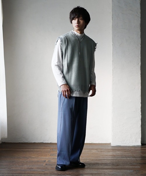 MinoriTY（マイノリティ）の「【MinoriTY】ヴィンテージライク ニットベスト メンズ（ベスト・メンズ・パープル/ネイビー/グレー・M/L）」の22枚目の写真