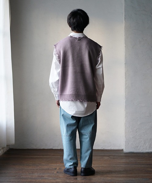 MinoriTY（マイノリティ）の「【MinoriTY】ヴィンテージライク ニットベスト メンズ（ベスト・メンズ・パープル/ネイビー/グレー・M/L）」の5枚目の写真