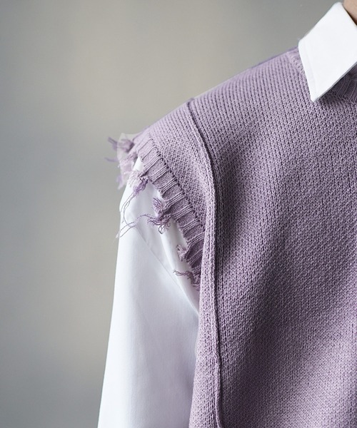 MinoriTY（マイノリティ）の「【MinoriTY】ヴィンテージライク ニットベスト メンズ（ベスト・メンズ・パープル/ネイビー/グレー・M/L）」の21枚目の写真