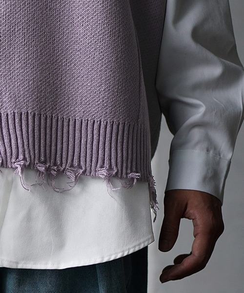 MinoriTY（マイノリティ）の「【MinoriTY】ヴィンテージライク ニットベスト メンズ（ベスト・メンズ・パープル/ネイビー/グレー・M/L）」の8枚目の写真