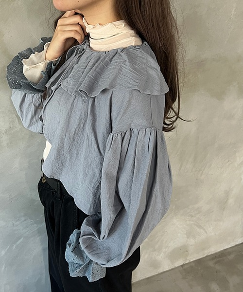 kutir（クティール）の「アソートメローシアートップス（Tシャツ/カットソー・レディース・ライトグリーン/オフホワイト/ブラック/ライトパープル/アイボリー・FREE）」の6枚目の写真