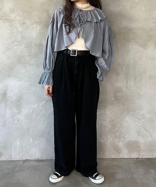 kutir（クティール）の「アソートメローシアートップス（Tシャツ/カットソー・レディース・ライトグリーン/オフホワイト/ブラック/ライトパープル/アイボリー・FREE）」の8枚目の写真