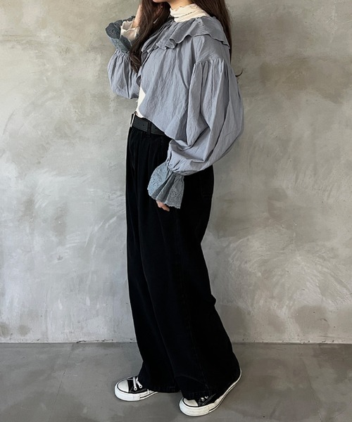 kutir（クティール）の「アソートメローシアートップス（Tシャツ/カットソー・レディース・ライトグリーン/オフホワイト/ブラック/ライトパープル/アイボリー・FREE）」の9枚目の写真