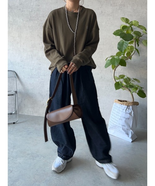 owndaily（オンデイリー）の「ワッフルルーズラウンドネックT（Tシャツ/カットソー・レディース・カーキ/グリーン・FREE）」の11枚目の写真