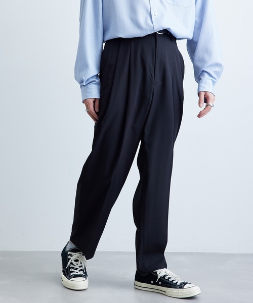 JUNRED（ジュンレッド）の「カチオンリップストップワイドパンツ（その他パンツ・メンズ・ブラック/ネイビー/グレー・M/L/S）」の8枚目の写真