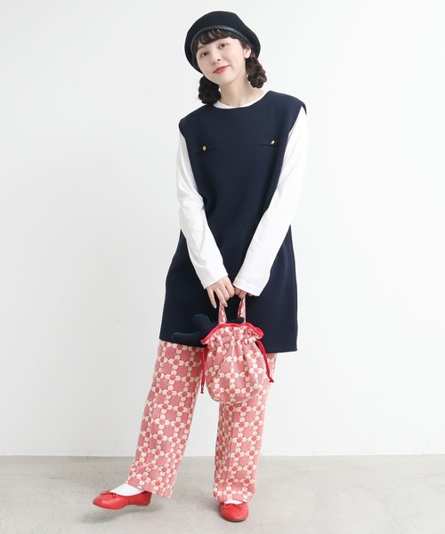 AMBIDEX（アンビデックス）の「スーピマ×AMOSSAミラノリブミニワンピース（ワンピース・レディース・ネイビー/グリーン・FREE）」の7枚目の写真