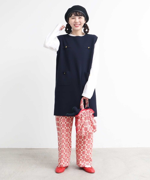 AMBIDEX（アンビデックス）の「スーピマ×AMOSSAミラノリブミニワンピース（ワンピース・レディース・ネイビー/グリーン・FREE）」の10枚目の写真