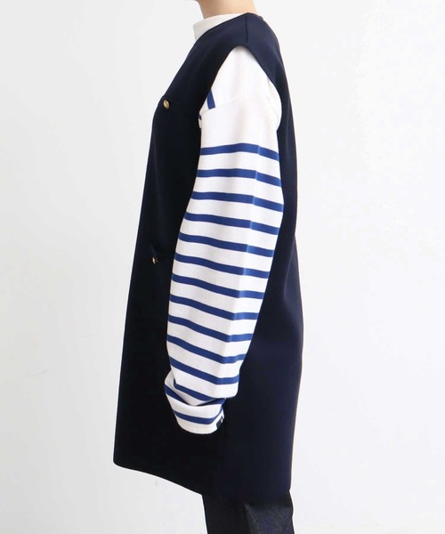 AMBIDEX（アンビデックス）の「スーピマ×AMOSSAミラノリブミニワンピース（ワンピース・レディース・ネイビー/グリーン・FREE）」の13枚目の写真