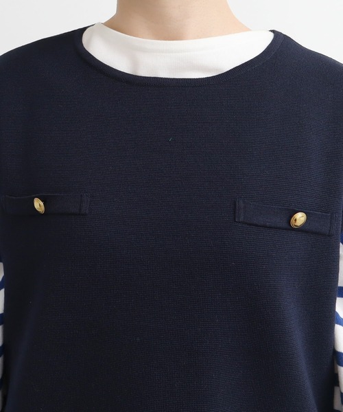 AMBIDEX（アンビデックス）の「スーピマ×AMOSSAミラノリブミニワンピース（ワンピース・レディース・ネイビー/グリーン・FREE）」の15枚目の写真