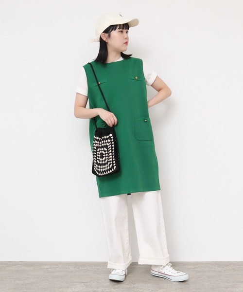 AMBIDEX（アンビデックス）の「スーピマ×AMOSSAミラノリブミニワンピース（ワンピース・レディース・ネイビー/グリーン・FREE）」の22枚目の写真