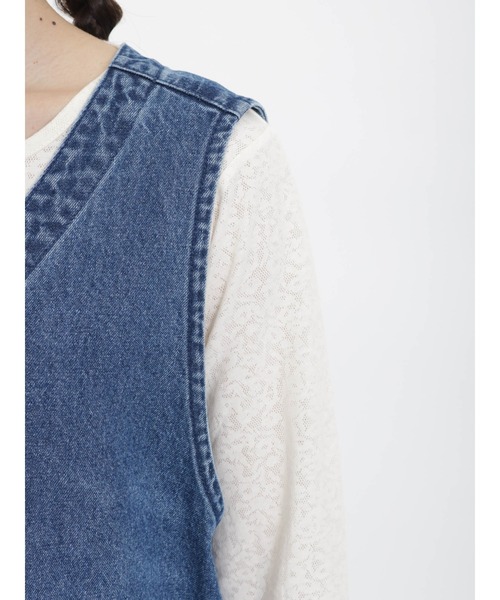 Samansa Mos2(サマンサ モスモス)の「デニムサロペット(サロペット/オーバーオール・レディース・ネイビー・フリ-)」の12枚目の写真