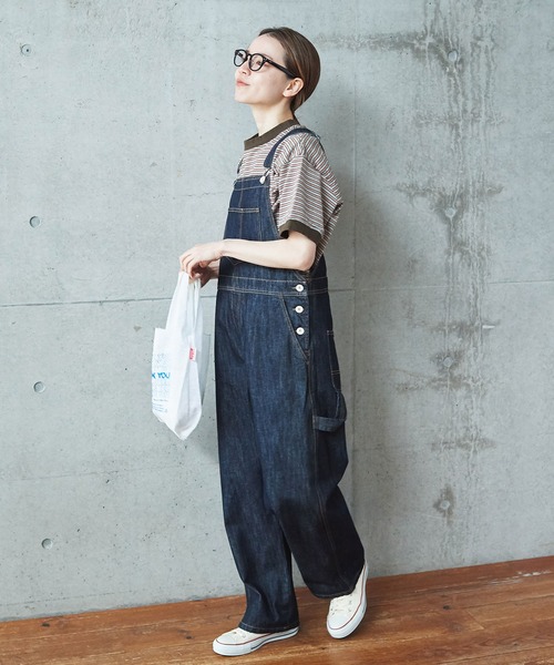 PAR ICI（パーリッシィ）の「タック柄マルチボーダー BIG Tシャツ（Tシャツ/カットソー・レディース・ブラウン/ネイビー・FREE）」の18枚目の写真