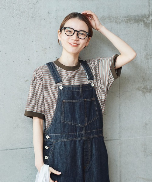 PAR ICI（パーリッシィ）の「タック柄マルチボーダー BIG Tシャツ（Tシャツ/カットソー・レディース・ブラウン/ネイビー・FREE）」の14枚目の写真